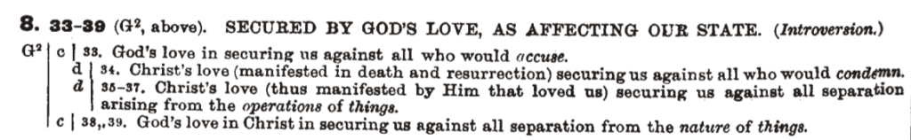 Screenshot vun Companion Reference Bible. Röntgen 8: 33-39 Figuren vu Ried.