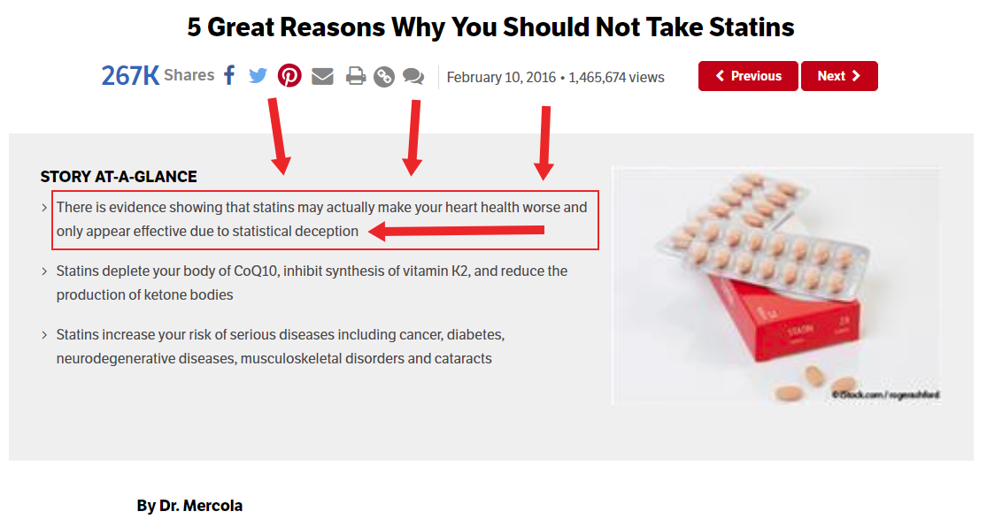 5 groussen Grënn, fir Statin Drogen vum Dr. Mercola net ze huelen.