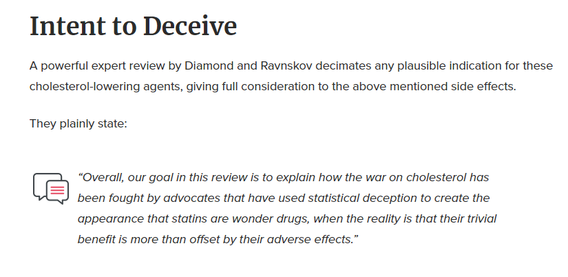 Statin statistics have been deliberately manipulated to deceive.