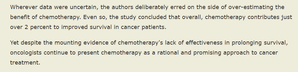 Ang kemoterapiya ay isang kamangha-manghang kabiguan!