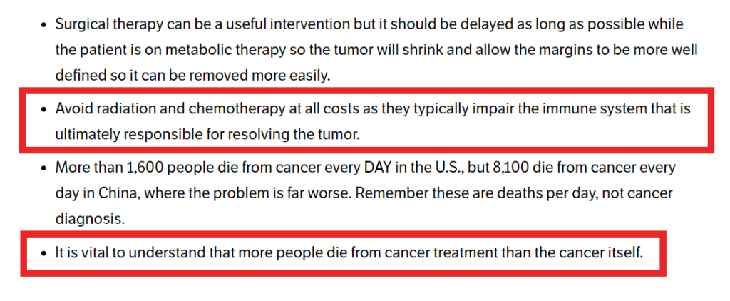Chemotherapy destroys the immune system designed to destroy cancer!